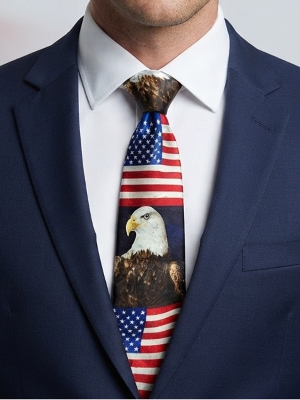 Steven Harris Handmade Patriotic Eagle and Flag Tie